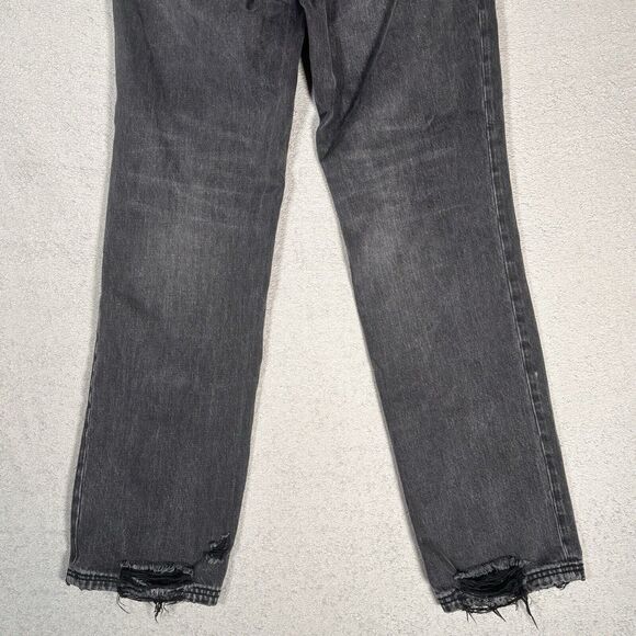 We The Free Crvy Jeans Women’s Size 28 High Rise Straight Leg Distressed Black - Picture 10 of 12